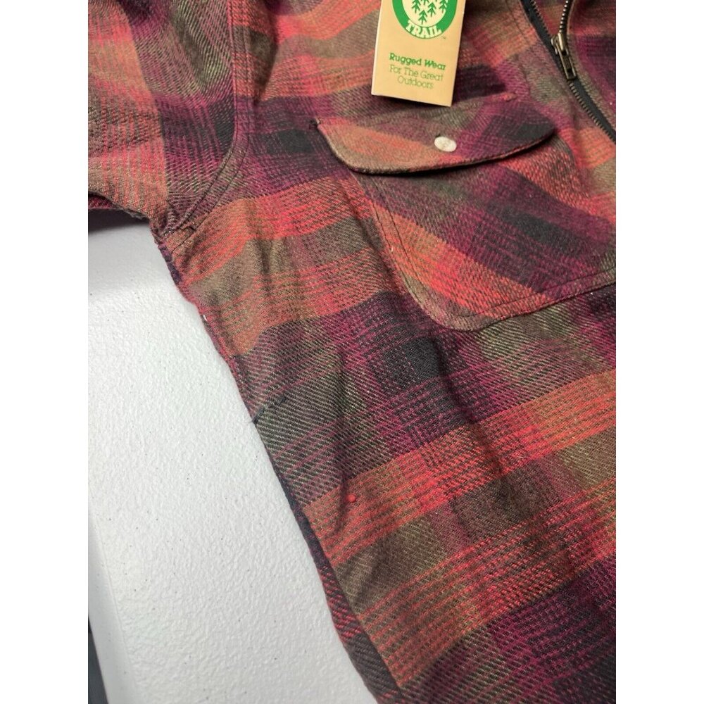 Vtg Appalachian Trail Plaid Zip Up Shirt Jacket Long Sleeve With Tags Size Large - Picture 11 of 12